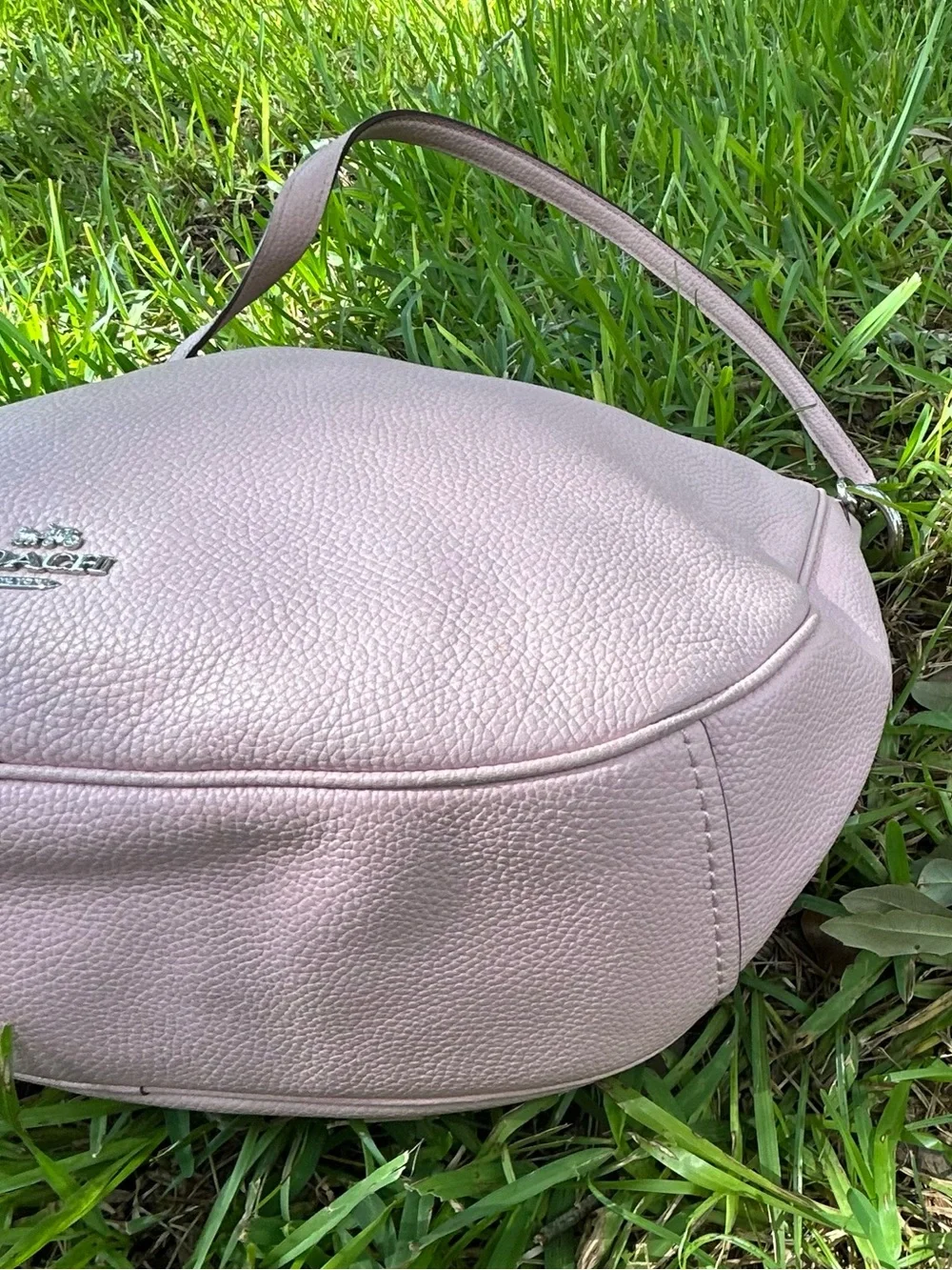 Coach Pebbled Sutton Leather Hobo Bag - Light Pink